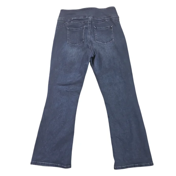 DG2 Women's Pull On Dark Blue Flare Jeans Size XL Casual Y2k Slimming High Rise - Picture 3 of 9